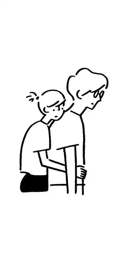 拥抱 黑白 简笔画 情侣 爱情 苹果手机高清壁纸 1125x2436爱思助手