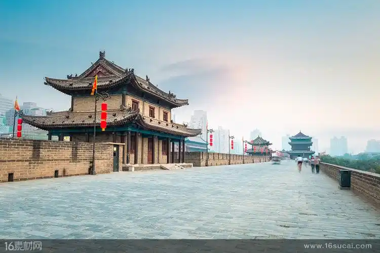 雄伟的西安古城墙高清图片 - 素材中国16素材网