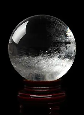 白水晶球摆件