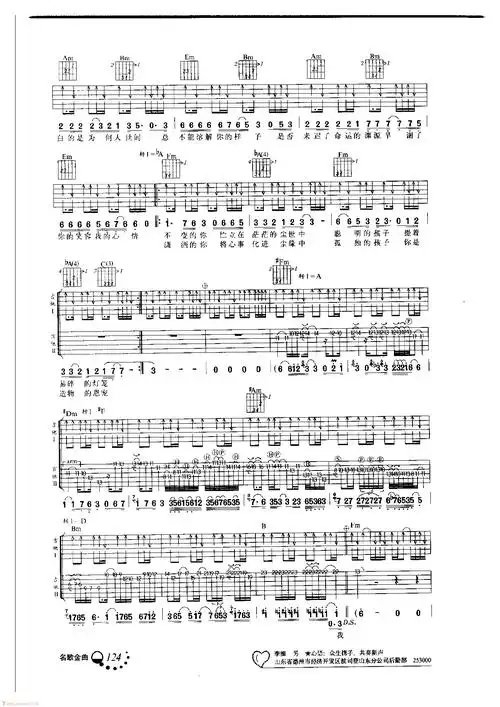 林志炫吉他谱《你的样子》高清吉他弹唱名歌金曲