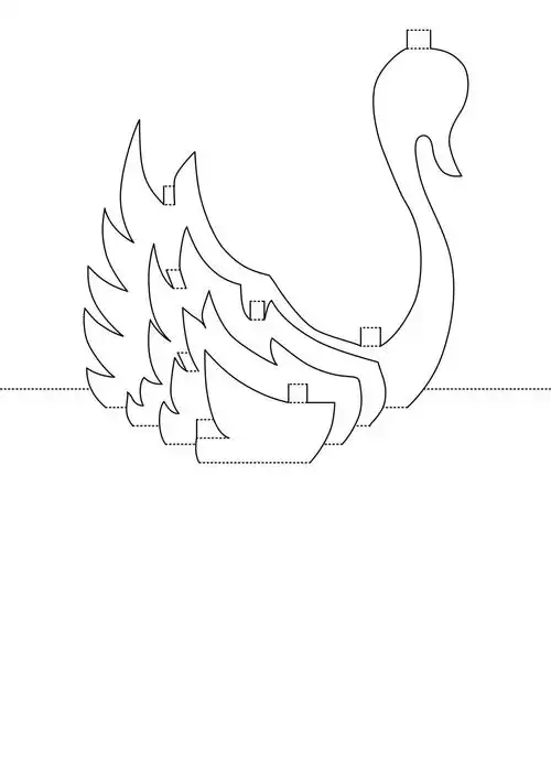 天鹅 立体卡纸 纸雕 贺卡 图纸 a4