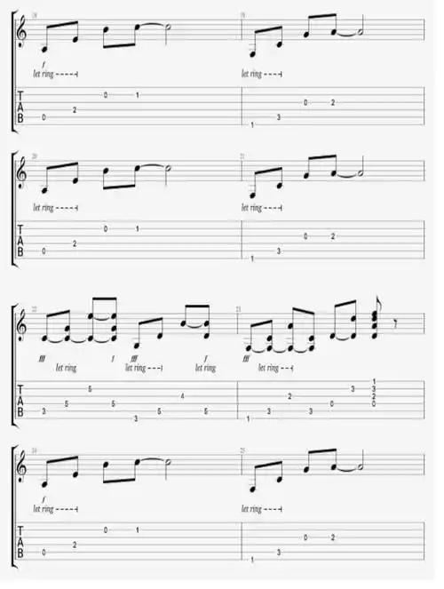 这首歌以 a小调为主,在吉他 solo 部分转调至 a 大调这首歌的和弦编配