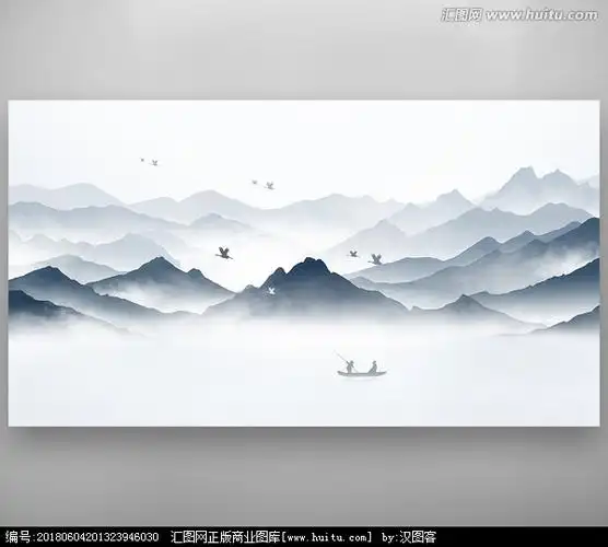 山水画水墨画中国风山水画现代水墨画意境水墨画创意水墨画抽象水墨画