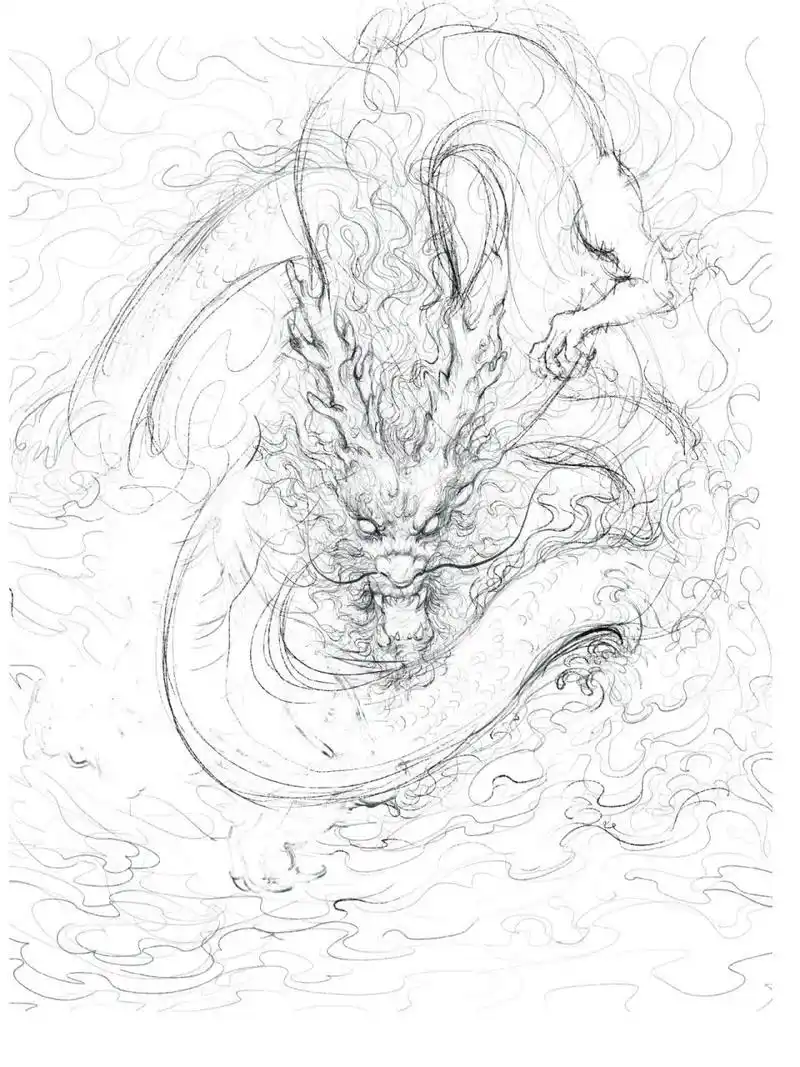 四大神兽之青龙 我要画女妖精去了,再画神兽龙的传人都会吐……四大