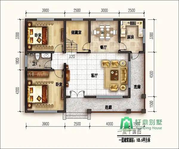 12x9米二层复式小别墅 - 轩鼎房屋图纸