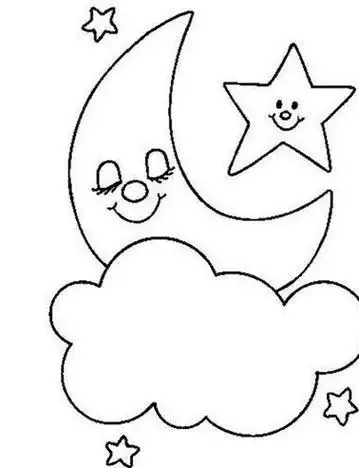 卡通星星月亮的简笔画图片大全 月亮简笔画