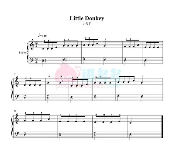 儿歌小毛驴钢琴谱