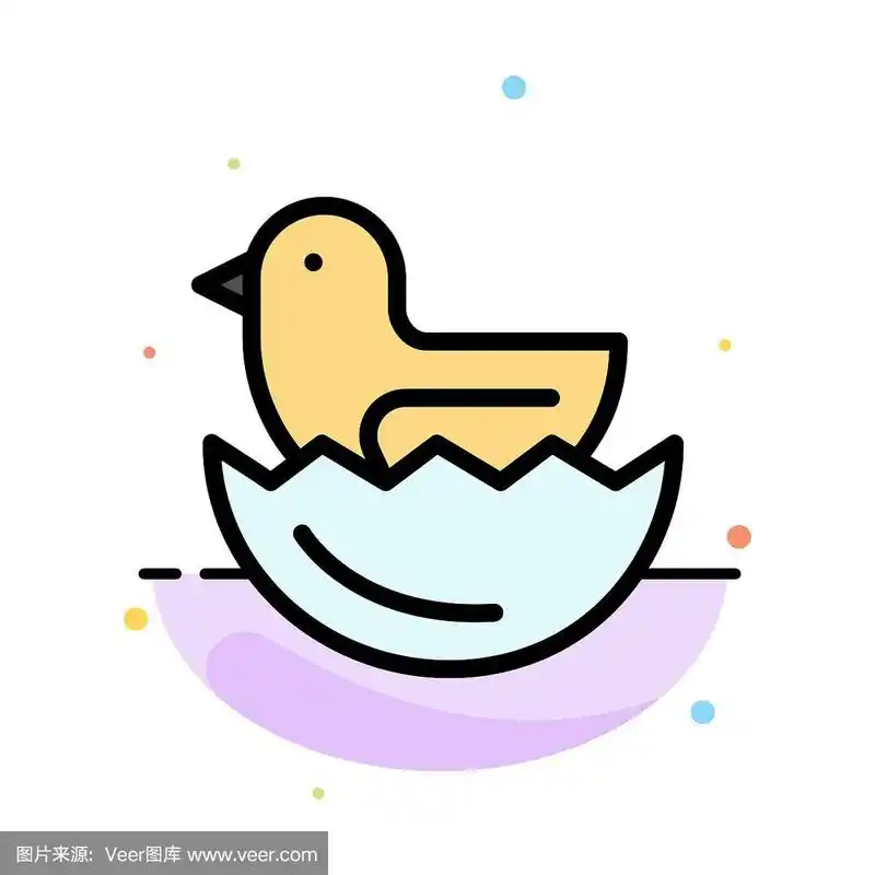 鸭蛋复活节抽象平面颜色图标模板