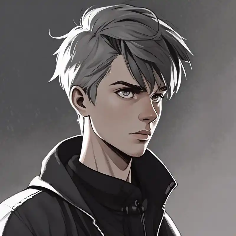 手绘风格男生头像,霸气高冷90