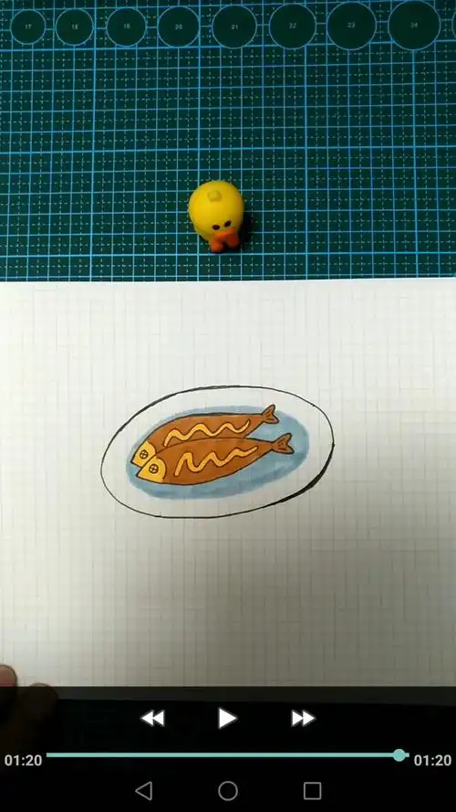 简笔画课程一盘红烧鱼