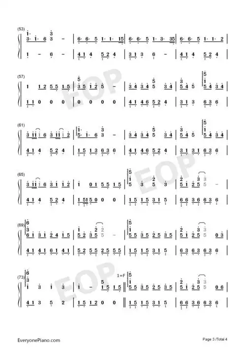 恋爱循环-昼夜版-恋爱サーキュレーション双手简谱预览3