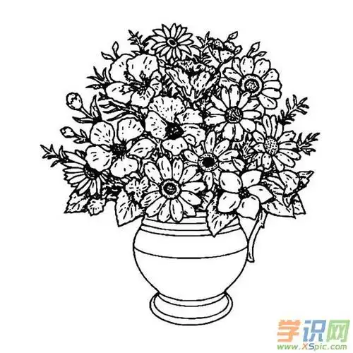 儿童简笔画花瓶加花_花瓶与花的简笔画图片