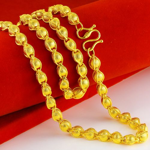 正品黄金项链足金男款粗重佛珠转运24k金子颈饰