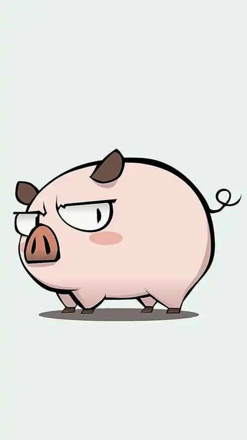 手绘 粉小猪 可爱的卡通猪 手机 壁纸 卡通图片 二次元 平铺 壁纸
