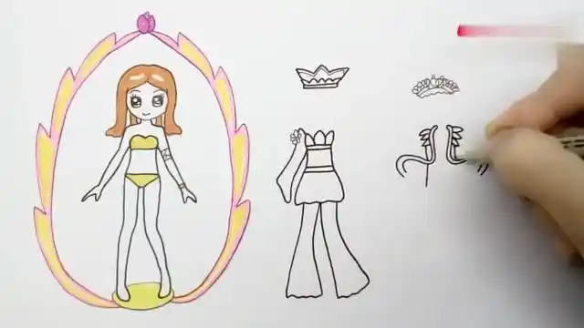 叶罗丽公主换装秀简笔画,换上仙子衣服美美哒,喜欢不要错过-母婴亲子