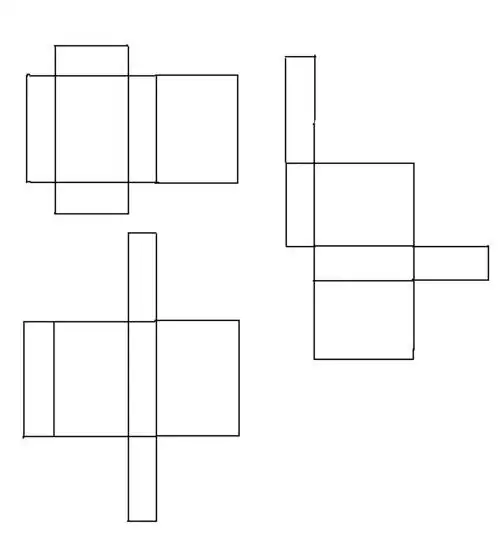 画出三种同一个四棱柱的表面的平面展开图