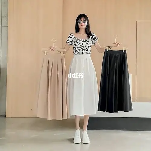 遮肚子长款伞裙半身裙女装搭配分享