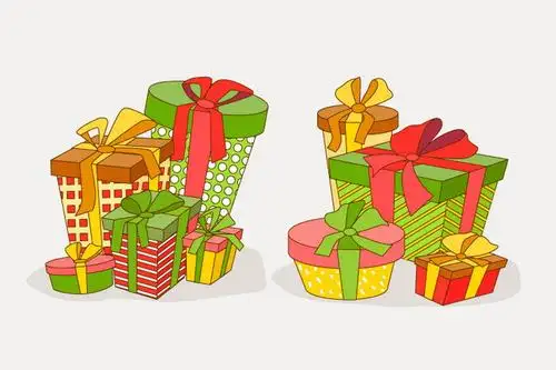 2款卡通手绘礼物盒图片免抠矢量图素材