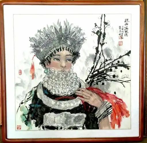 我的写意人物画_苗族风情篇