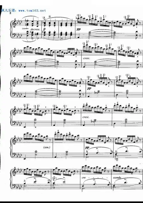 即兴曲 第4首 舒伯特 钢琴谱 五线谱