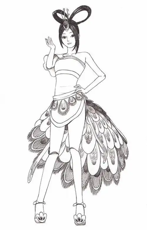 精灵梦叶罗丽仙子蓝孔雀简笔画画法详细喜欢的小朋友不要错过