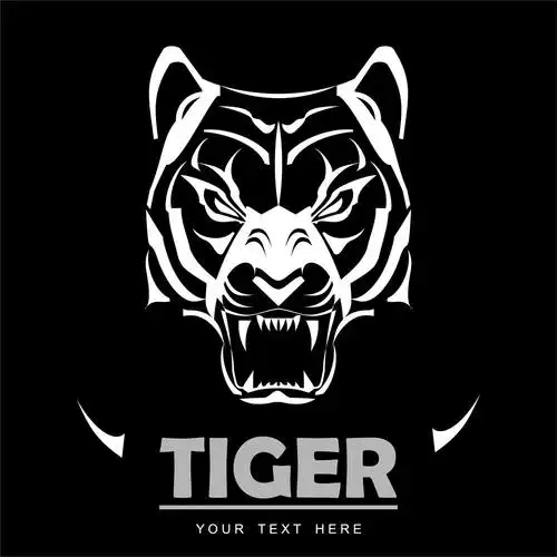 老虎头像动物标志模板下载,动物标志,动物logo设计,动物图形标志设计
