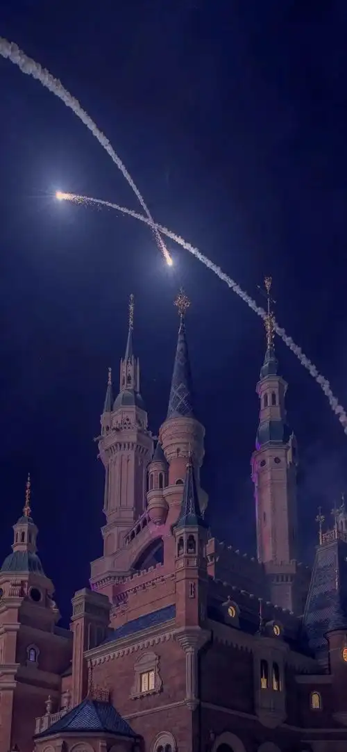 抖音迪士尼烟花背景图 抖音迪士尼城堡背景图夜晚
