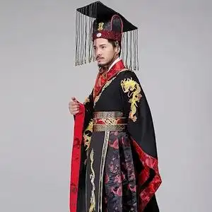 男汉朝皇帝服装古代服饰结婚皇上喜服唐装风格汇美祥艺博雅专卖店