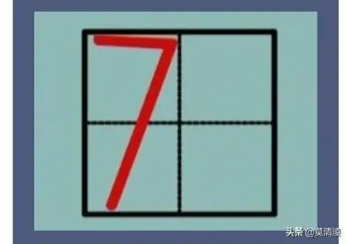 阿拉伯数字7在田字格里怎么写?(数字7的写法)