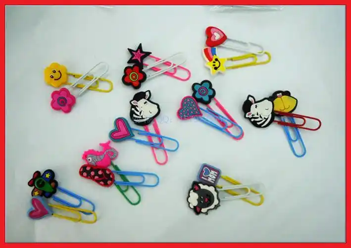 pvc软胶创意苹果书签回形针 12星座书签回形针 可来图来样生产