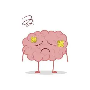 卡通风格中病态与悲哀脑的矢量例证照片