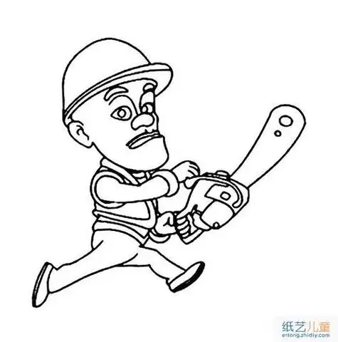 光头强的电锯简笔画