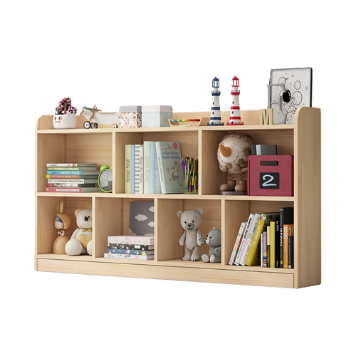 实木书架儿童家用矮柜多层书桌收纳置物架书柜自由组合格子柜矮柜