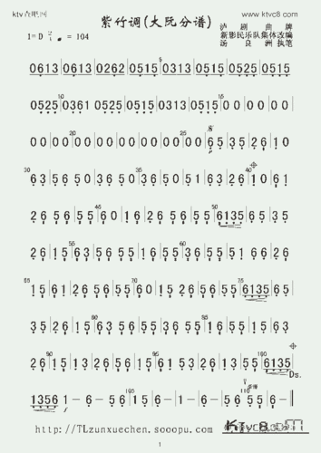 紫竹调大阮分谱