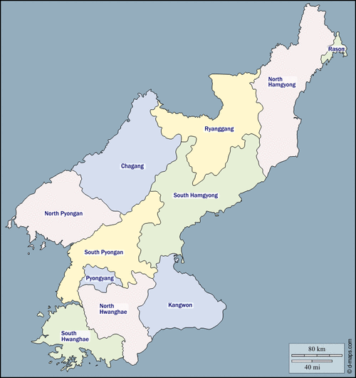 朝鲜民主主义人民共和国 : 免费地图, 免费的空白地图, 免费的轮廓