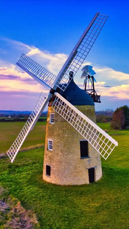 养眼迷人的风车景色,风景-手机壁纸