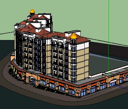 五层住宅楼sketchup模型