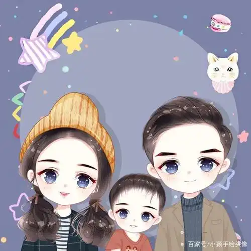 家人团聚,一家三口,四口微信头像,全家福照片