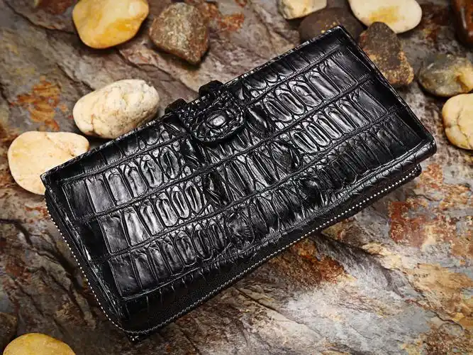 真鳄鱼皮单拉新款时尚长款男女通用钱包 多卡位钱包