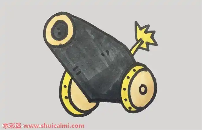 大炮怎么画大炮简笔画简单好看带颜色迫击炮简笔画大炮简笔画画法步骤