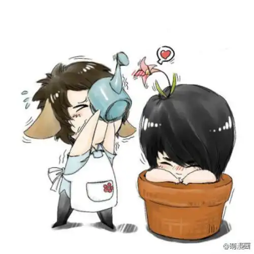 亲爱的,我每天给你浇水,每天给你施肥,你要快点长大哦