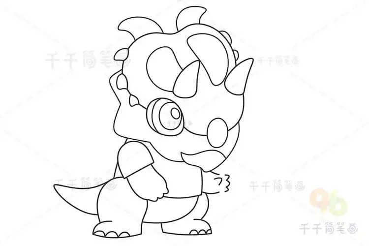 端午节简笔画贝恩角龙的香包送给你