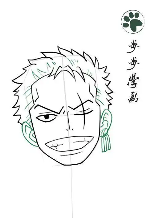 简单索隆简笔画步骤图