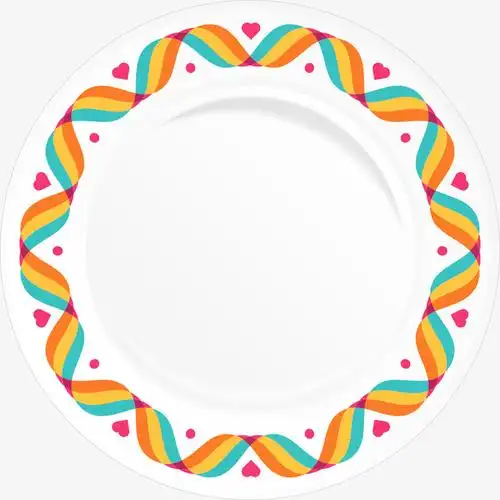 矢量花纹盘子免抠素材免费下载_觅元素51yuansu.com