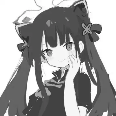 动漫女生头像黑白漫画图片