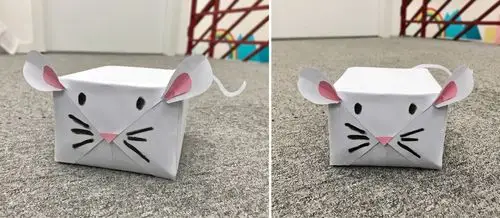 纸盒,白胶,包装纸步骤一用白色纸包装礼物盒步骤二编织彩色纸条(注意