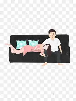 坐在沙发看电视