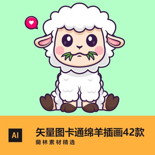 可爱卡通绵羊矢量图ai儿童插画eps高清动物吉祥物设计素材图片