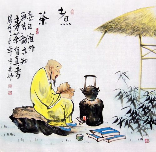 陆先炜纯手绘真迹国画人物画四尺斗方禅意画茶室书房客厅装饰画