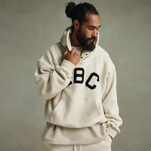 fear of god主线fog连帽卫衣jerry同款abc植绒大字母宽松帽衫男女